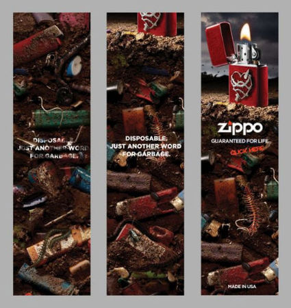 Zippo devient vert … ou plutôt sa campagne d’affichage