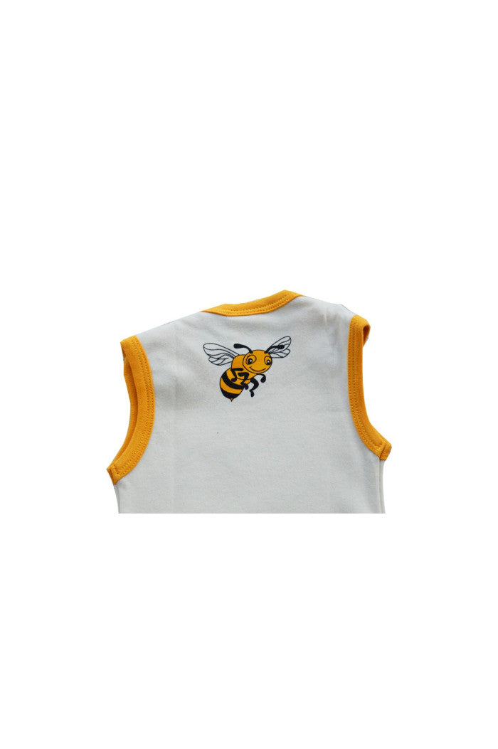 Body Bébé Sans Manche Abeille en coton bio, body sans manche, body bio, body abeille, body maya