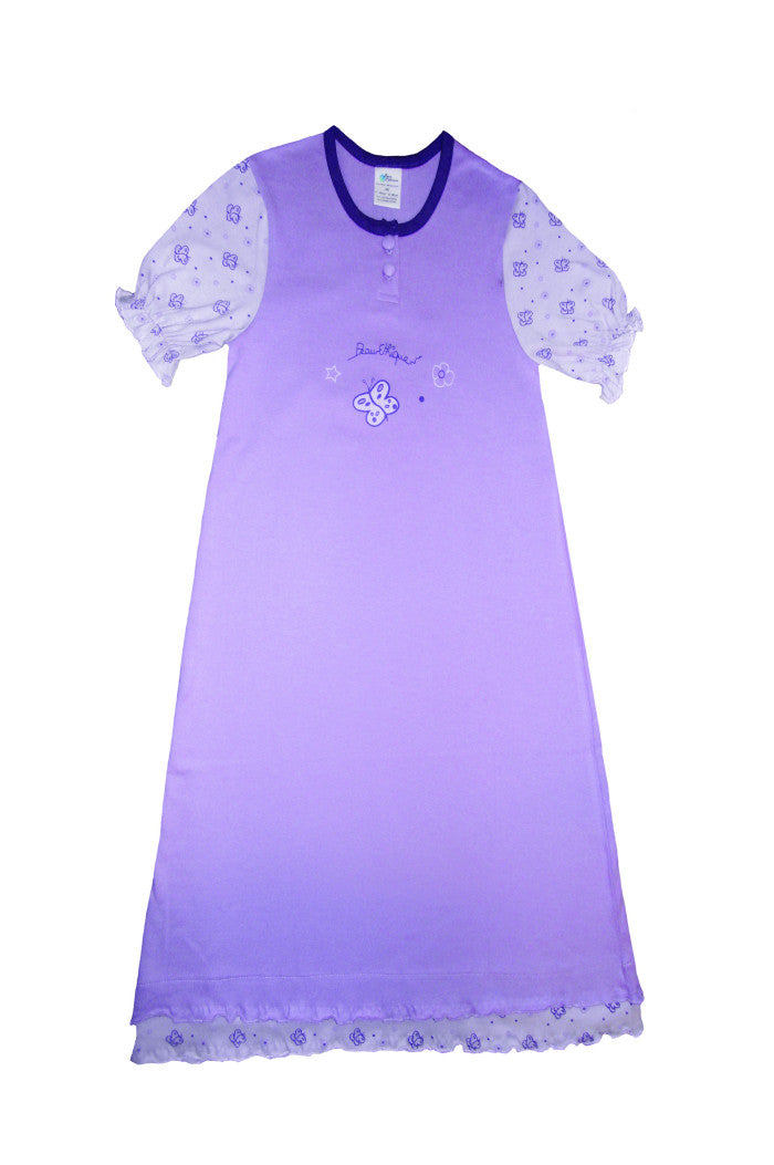 Chemise de nuit manches courtes coton bio