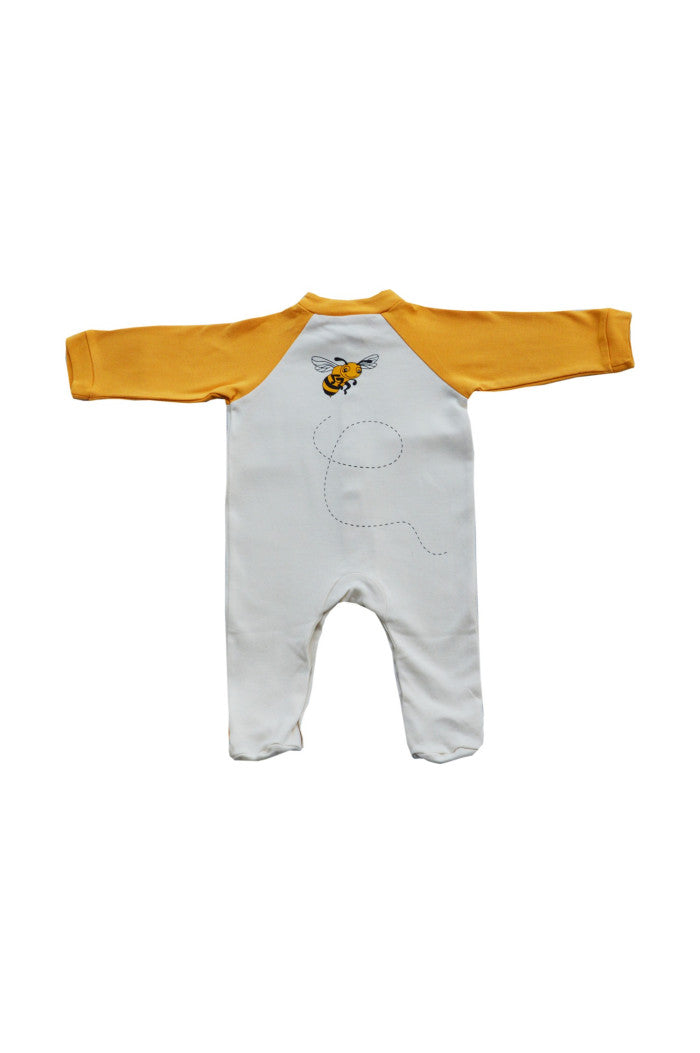 Pyjama Abeille Coton Bio, dors bien, pyjama bio, pyjama bébé, pyjama écru