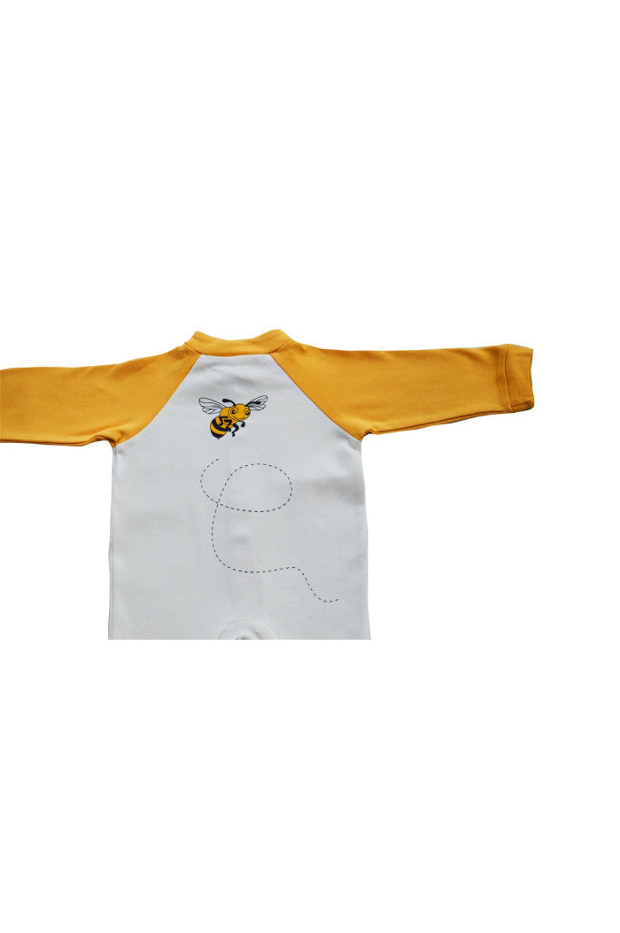 Pyjama Abeille Coton Bio, dors bien, pyjama bio, pyjama bébé, pyjama écru