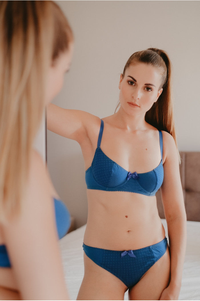 String bleu, string coton bio, string coton, tanga coton, tanga bio
