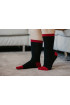Chaussettes à orteils en coton biologique noir/rouge, chaussettes à orteils, chaussettes yoga, chaussettes randonnée