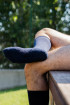 Chaussettes bouclettes coton biologique, chaussette de sport, chaussettes bleues