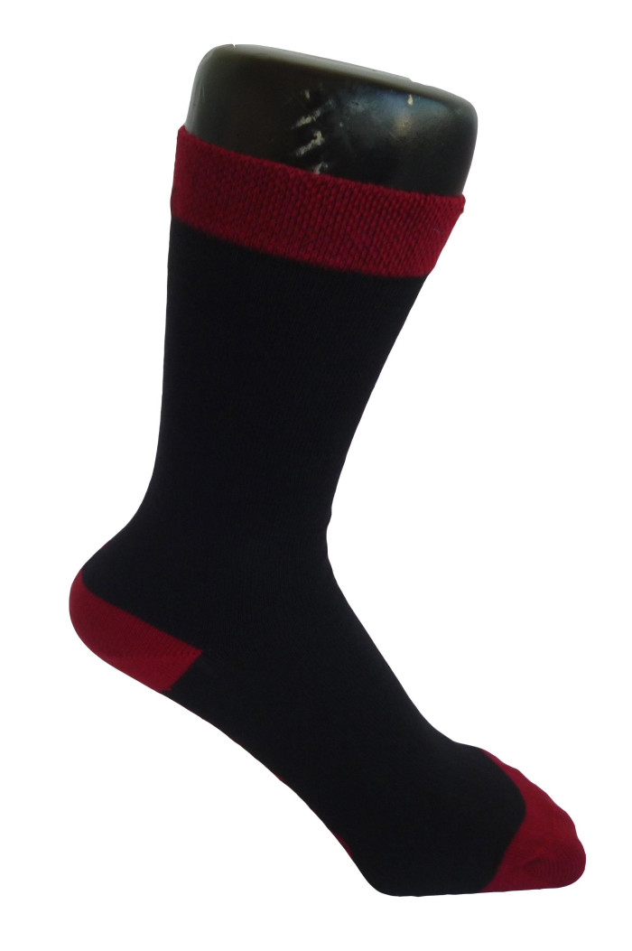 Chaussettes bio bicolores noir rouge