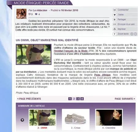 La mode éthique comparée à un OMMI Peau Ethique