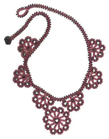 Collier en dentelle de soie … Peau Ethique