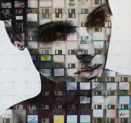 Nick Gentry recycle les disquettes en oeuvres d'Art Peau Ethique