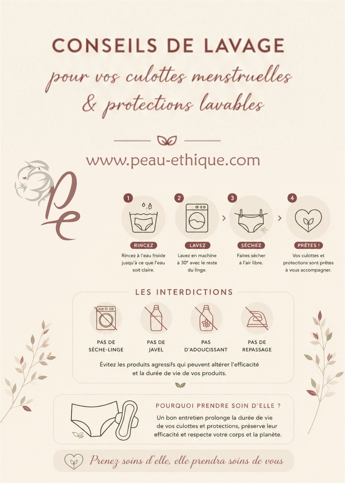 conseils de lavage de vos culottes et protections menstruelles en coton bio