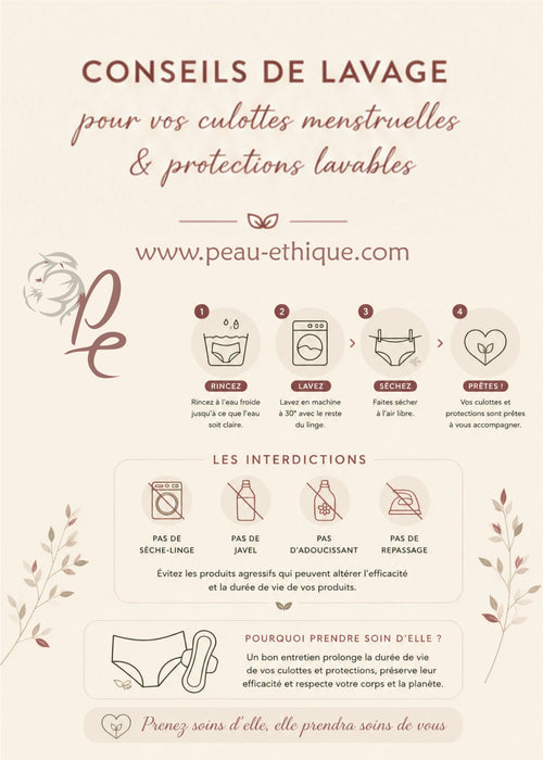 conseils de lavage de vos culottes et protections menstruelles en coton bio