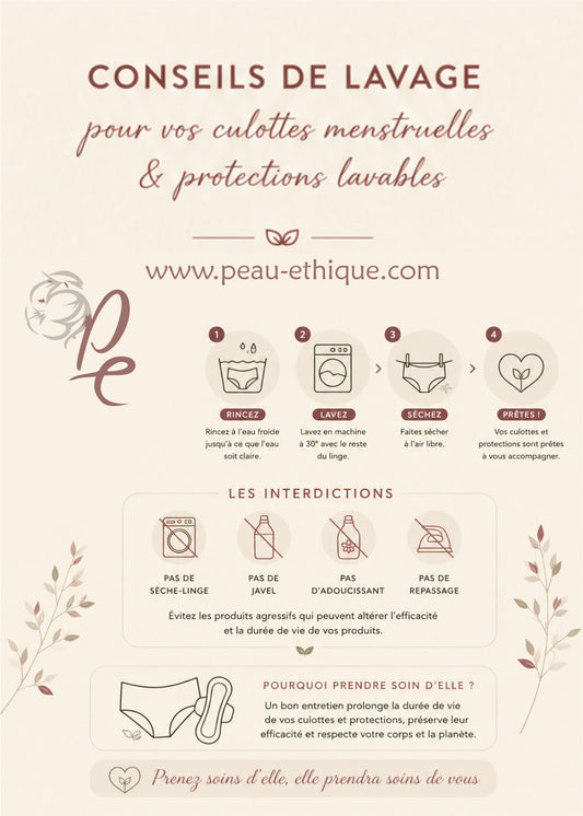 conseils de lavage de vos culottes et protections menstruelles en coton bio
