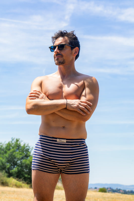 Boxer rayé homme en coton biologique