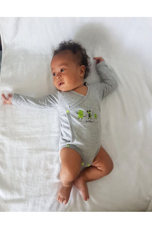 Body Bébé Croisé Manches Longues Souris, body bio, body bébé, body