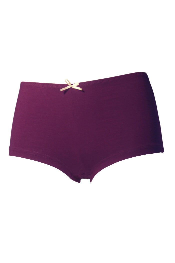 Boxer femme élégance coton bio Prune