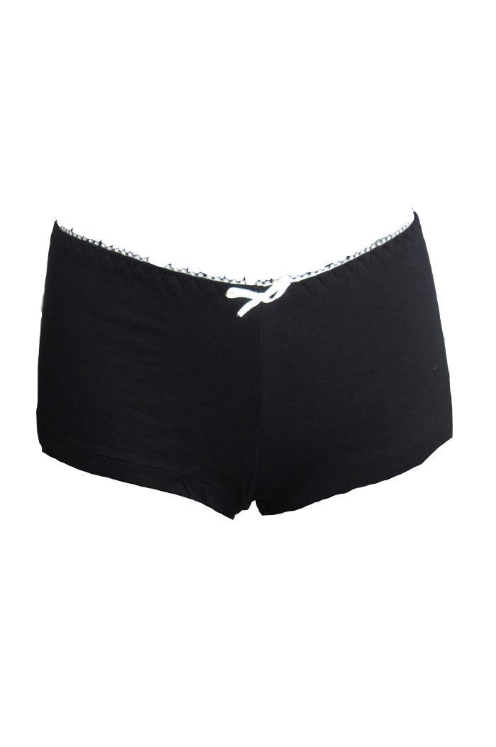Boxer femme élégance coton bio Noir