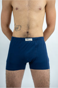 Boxer Homme en coton biologique, sous-vêtement homme, meilleur boxer, boxer homme Peau-Ethique, boxer bleu, boxer confort