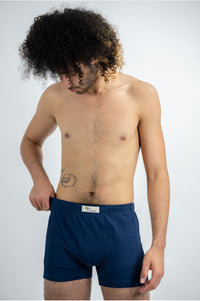 Boxer Homme en coton biologique, sous-vêtement homme, meilleur boxer, boxer homme Peau-Ethique, boxer bleu, boxer confort