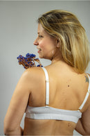 brassière écru femme en coton biologique, brassière upcycling, brassière coton bio, brassière no bra, Peau-Ethique