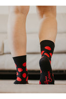 Chaussettes à pois Rouge en coton bio, chausettes bio, chaussettes coton, chaussettes femme, chaussettes homme