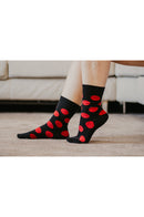 Chaussettes à pois Rouge en coton bio, chausettes bio, chaussettes coton, chaussettes femme, chaussettes homme