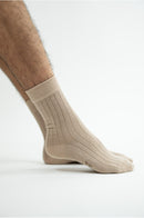 chaussettes cotelées beige, chaussettes bio, chaussettes homme, chaussettes femme, chaussettes mocassin, chaussettes derby