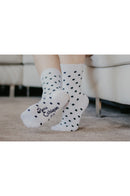 Chaussettes blanc pois noir