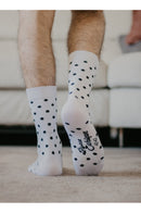 Chaussettes blanc pois noir