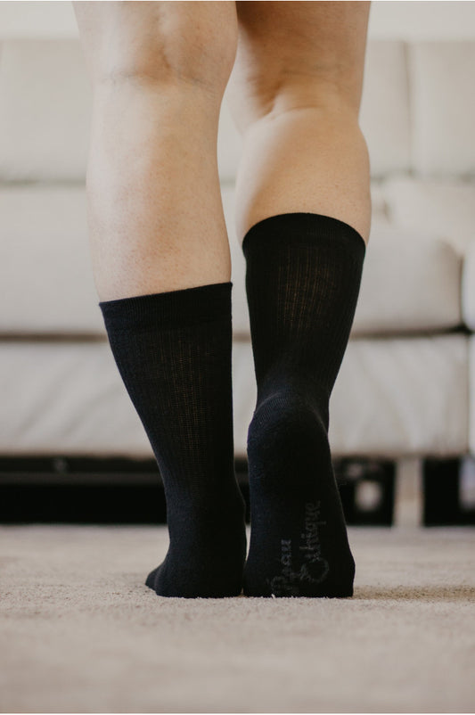 Chaussettes bouclettes coton biologique, chaussette de sport, chaussettes noires
