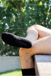 Chaussettes sport homme en coton biologique noir