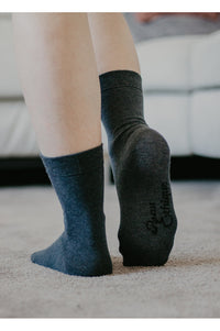 Chaussettes en coton biologique, chaussettes homme, chaussettes grise
