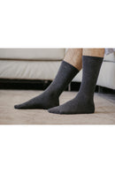 Chaussettes en coton biologique, chaussettes homme, chaussettes grise