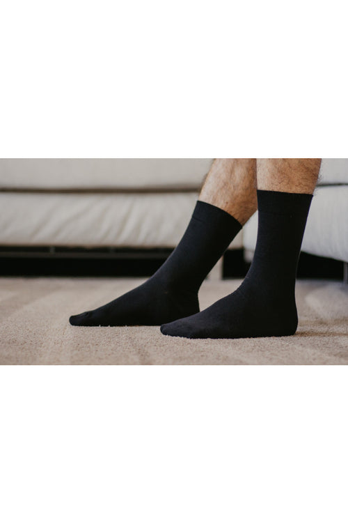 Chaussettes en coton biologique, chaussettes noires