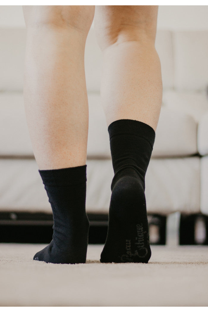 Chaussettes en coton biologique, chaussettes noires