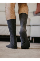 Chaussettes en coton biologique, chaussettes homme, chaussettes grise