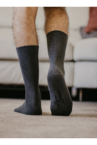 Chaussettes en coton biologique, chaussettes homme, chaussettes grise