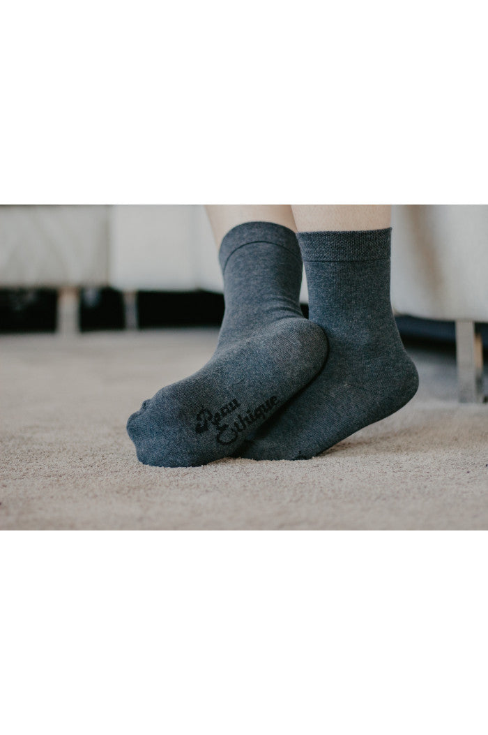 Chaussettes en coton biologique, chaussettes homme, chaussettes grise