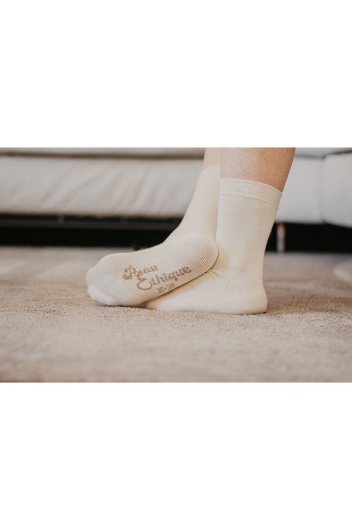 Chaussettes Ecru, chaussettes non teintees, chaussettes bio, chaussettes coton, chaussettes nature