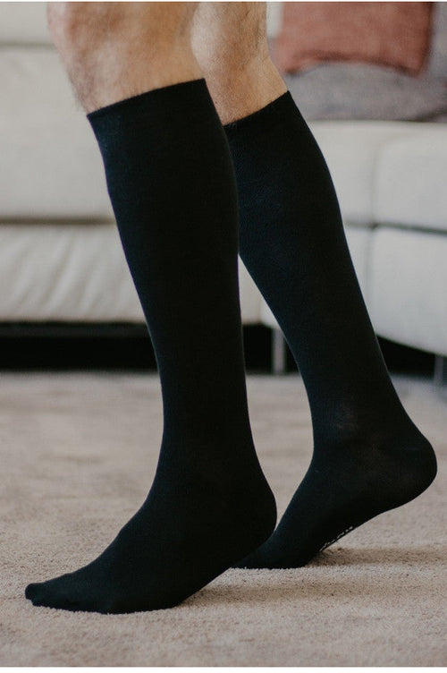 Chaussettes hautes coton, chaussettes montantes, chaussettes hautes, chaussettes coton, chaussettes noir, chaussettes homme