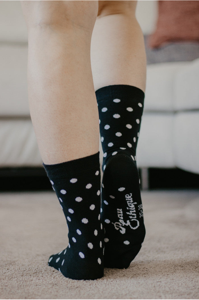 Chaussettes pois noir/blanc