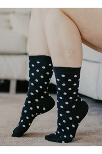 Chaussettes pois noir/blanc