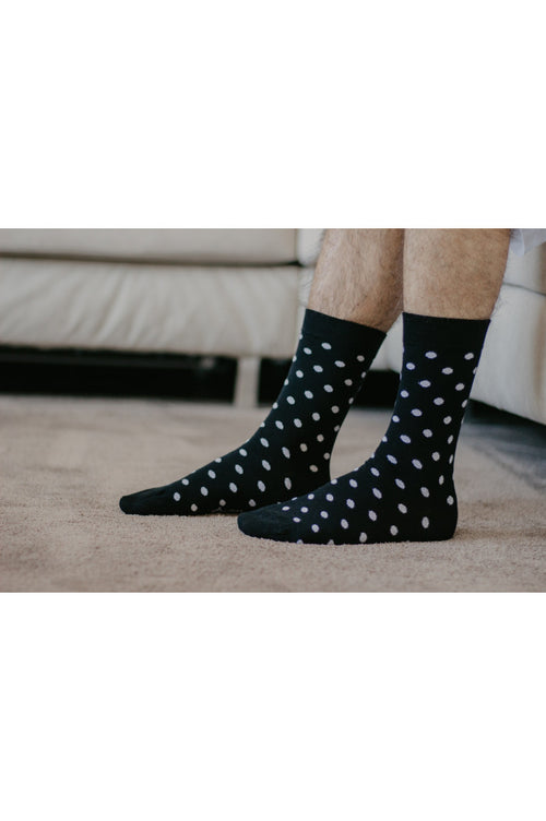 Chaussettes pois noir/blanc