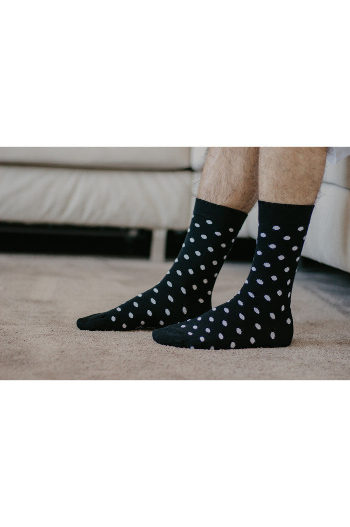 Chaussettes pois noir/blanc