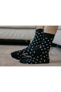 Chaussettes pois noir/blanc