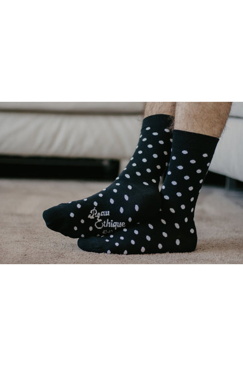 Chaussettes pois noir/blanc