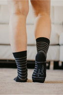 Chaussettes rayées coton bio, chaussettes homme, chaussettes femme, chaussettes grise, chaussettes noir