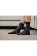 Chaussettes rayées coton bio, chaussettes homme, chaussettes femme, chaussettes grise, chaussettes noir