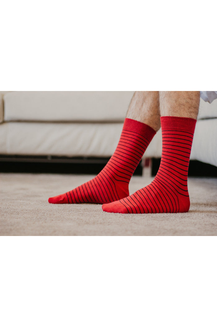 Chaussettes rayées coton bio