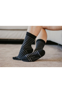 Chaussettes rayées coton bio, chaussettes homme, chaussettes femme, chaussettes grise, chaussettes noir