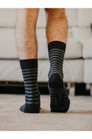 Chaussettes rayées coton bio, chaussettes homme, chaussettes femme, chaussettes grise, chaussettes noir