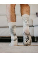 Chaussettes Rayées, chaussettes ecru, chaussettes bio, chaussettes coton, chaussettes femme, chaussettes homme